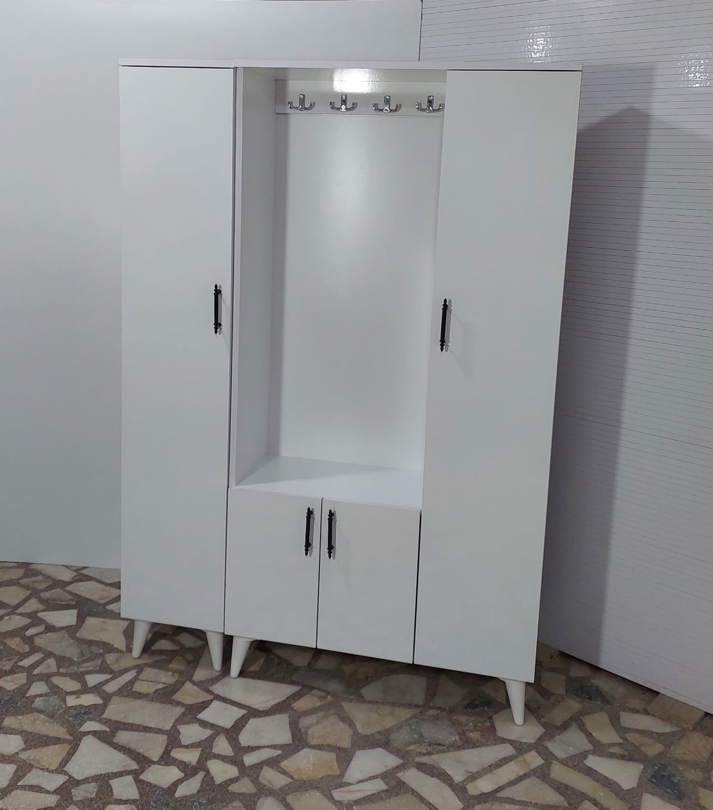 Dört Kapaklı Portmanto Beyaz