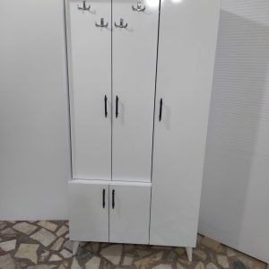 Beş Kapaklı Askılı Gardırop Beyaz