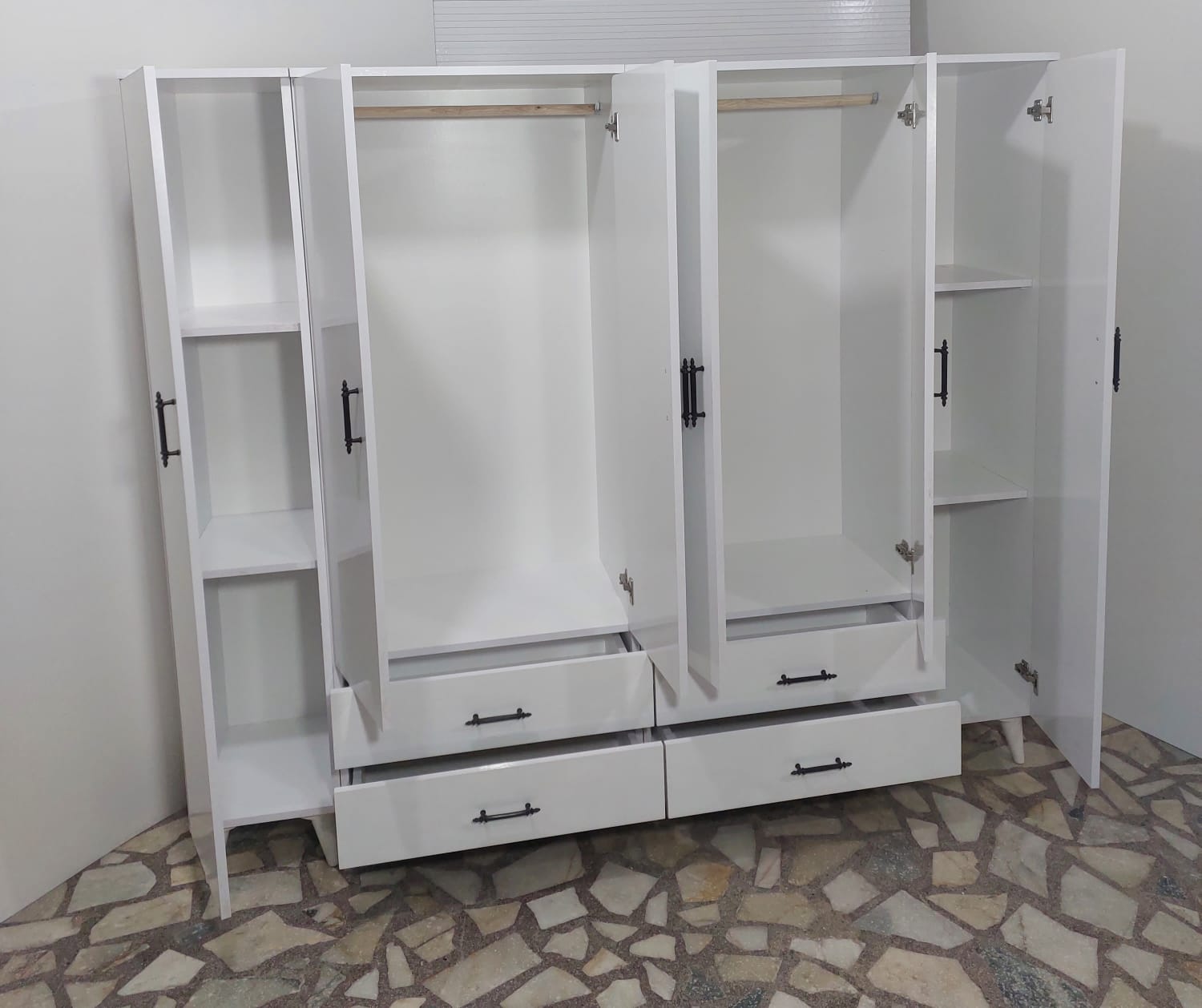 Altı Kapaklı Büyük Çekmeceli Gardırop - Görsel 2