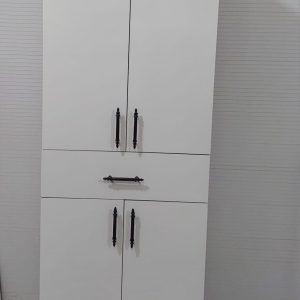 Çift Kapaklı Beyaz Çekmeceli Gardırop