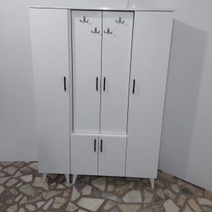 Altı Kapaklı Askılı Gardırop Beyaz