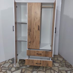 Üç Kapaklı Çekmeceli Gardırop Ceviz